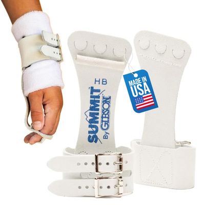 Gibson Athletic Summit High Bar Gymnastic Grips for Boys, Durable Leather Grip for Secure Grip, Hand Grips for Early Competitor Gymnasts, Gymnastics Grips for Boys - Made In USA