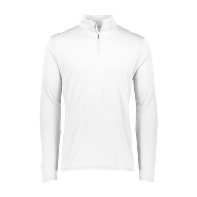 Augusta Sportswear Men's Attain Light Weight Wicking Knit 1/4 Zip Pullover - Moisture-Wicking Athletic Performance and Comfort Wear White XL