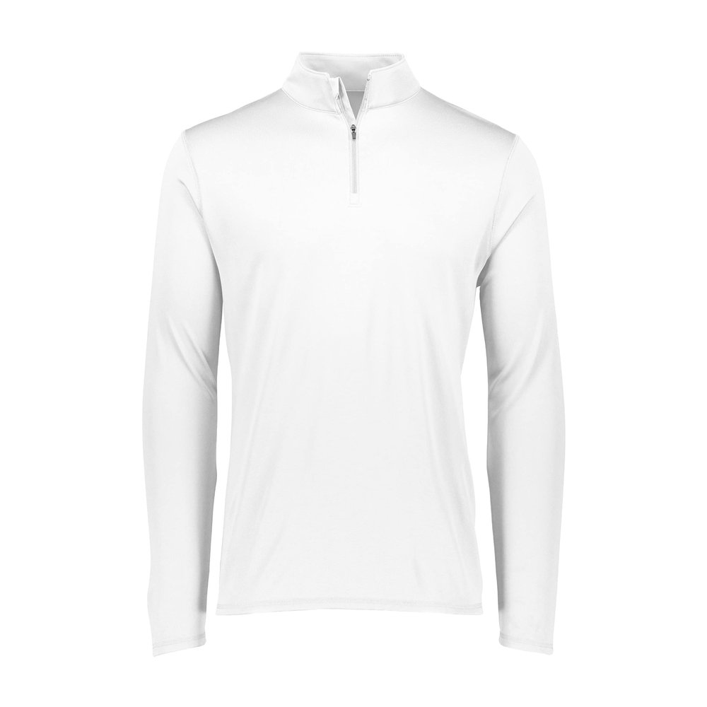 Augusta Sportswear Men's Attain Light Weight Wicking Knit 1/4 Zip Pullover - Moisture-Wicking Athletic Performance and Comfort Wear White XL
