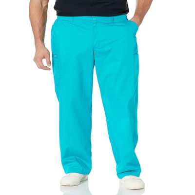 WonderWink Men's Men's Cargo Pant, teal blue, Small Tall