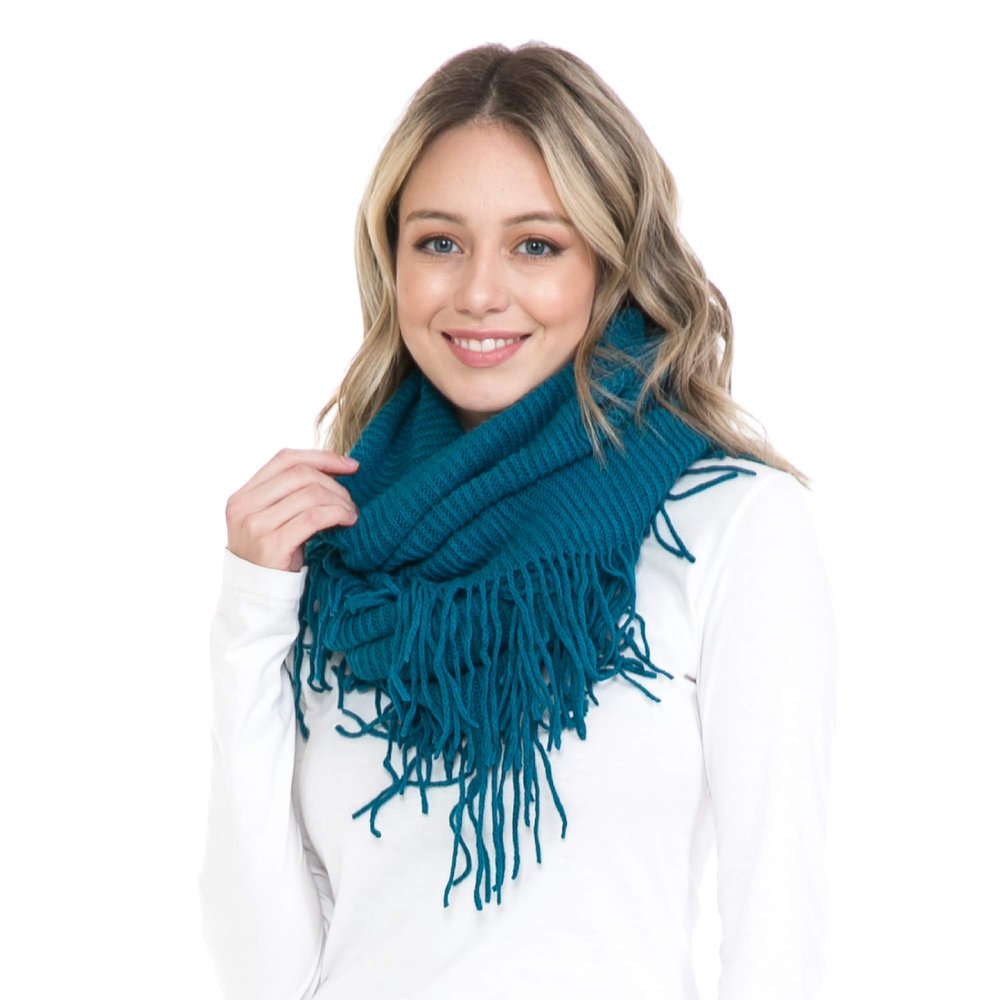 BASICO Infinity Scarf Fall Winter Scarfs for Women - Teal Green Circle Loop Scarves Best Gift for Girlfriend, Family, Coworkers Christmas Gift