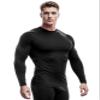 DRSKIN Men's Compression Shirts Top Long Sleeve Sports Baselayer Workout Running Athletic Gym (Round SBB01, L) view 1