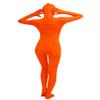 Girls' Women's Full Body Open Face Spandex Unitard Mask Zentai Costume Bodysuit (XS, Fluorescent Orange) view 2