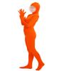 Girls' Women's Full Body Open Face Spandex Unitard Mask Zentai Costume Bodysuit (XS, Fluorescent Orange) view 3
