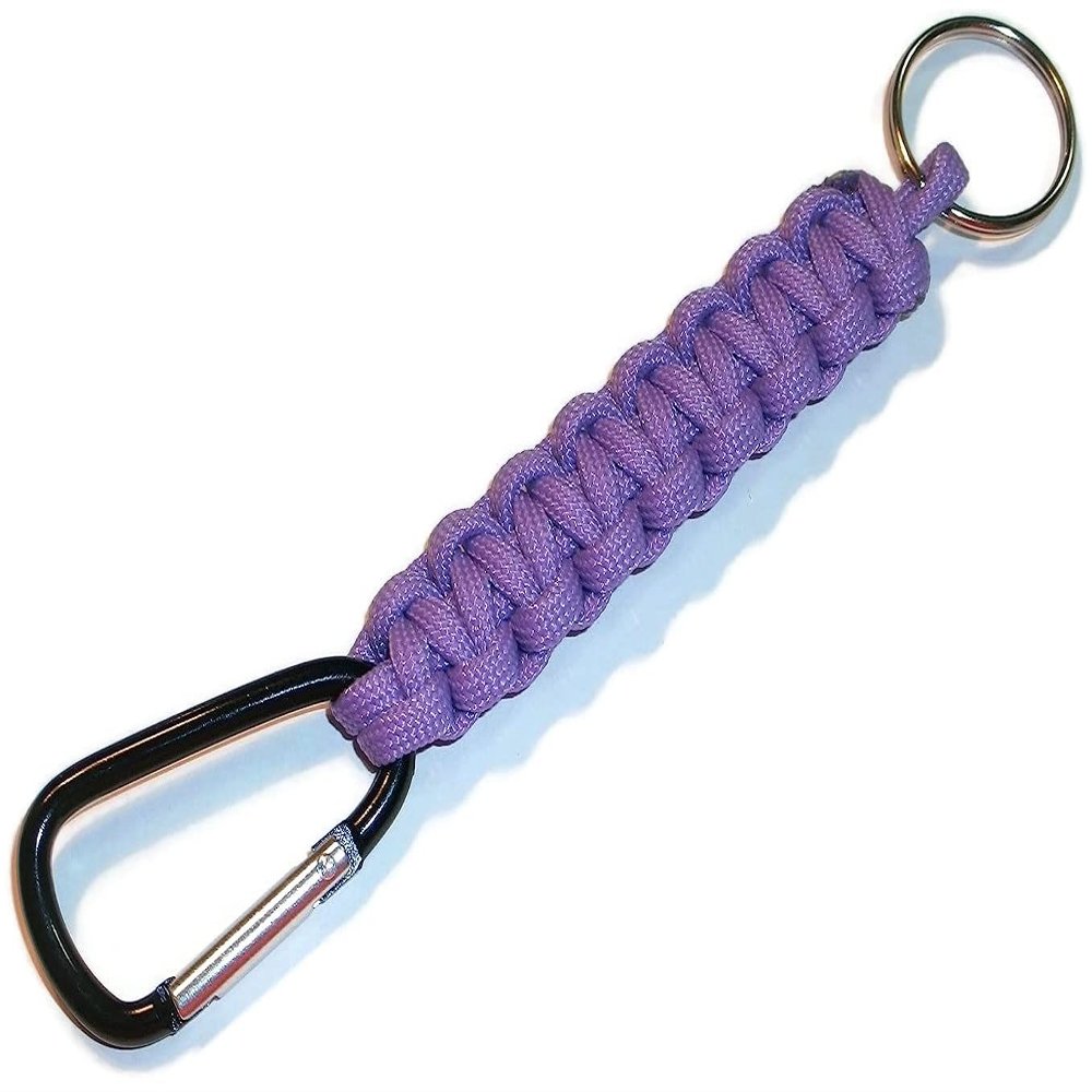 RedVex Cobra Style Carabiner Key Fob/Keychain - Aluminum Carabiner - (Qty2) - Choose Your Color and Size (12 inch, Lavendar)