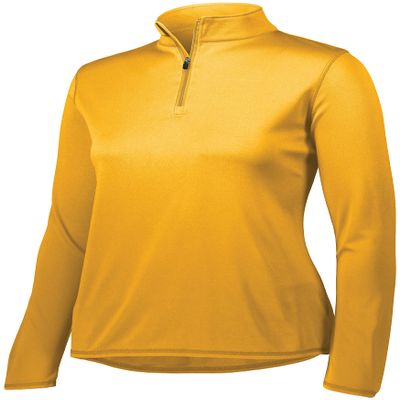 Augusta Sportswear Womens Attain Wicking Quarter Zip Pullover - Running Long Sleeve Jacket with Sun Protection 68 Gold
