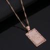 24K Gold Platinum New Islamic Allah Pendant Charms Necklace Religious Muslim Jewelry (Rectangle Rose Gold pated) view 2
