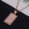 24K Gold Platinum New Islamic Allah Pendant Charms Necklace Religious Muslim Jewelry (Rectangle Rose Gold pated) view 3