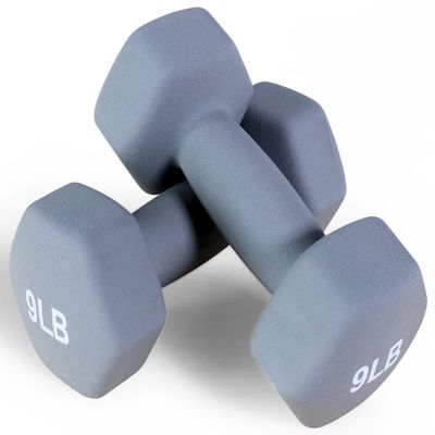 Fitvids Neoprene Dumbbell Hand Weights  Anti-Slip  (9-Pound, Pair)  (9-Pound, Pair)