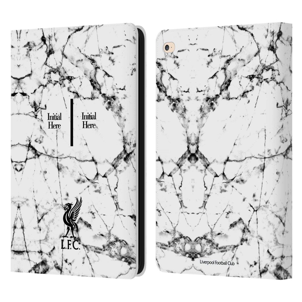 Head Case Designs Officially Licensed Custom Customized Personalized Liverpool Football Club Liver Bird Marble Logo 1 Leather Wallet Case Compatible with Apple iPad Air 2 (2014)