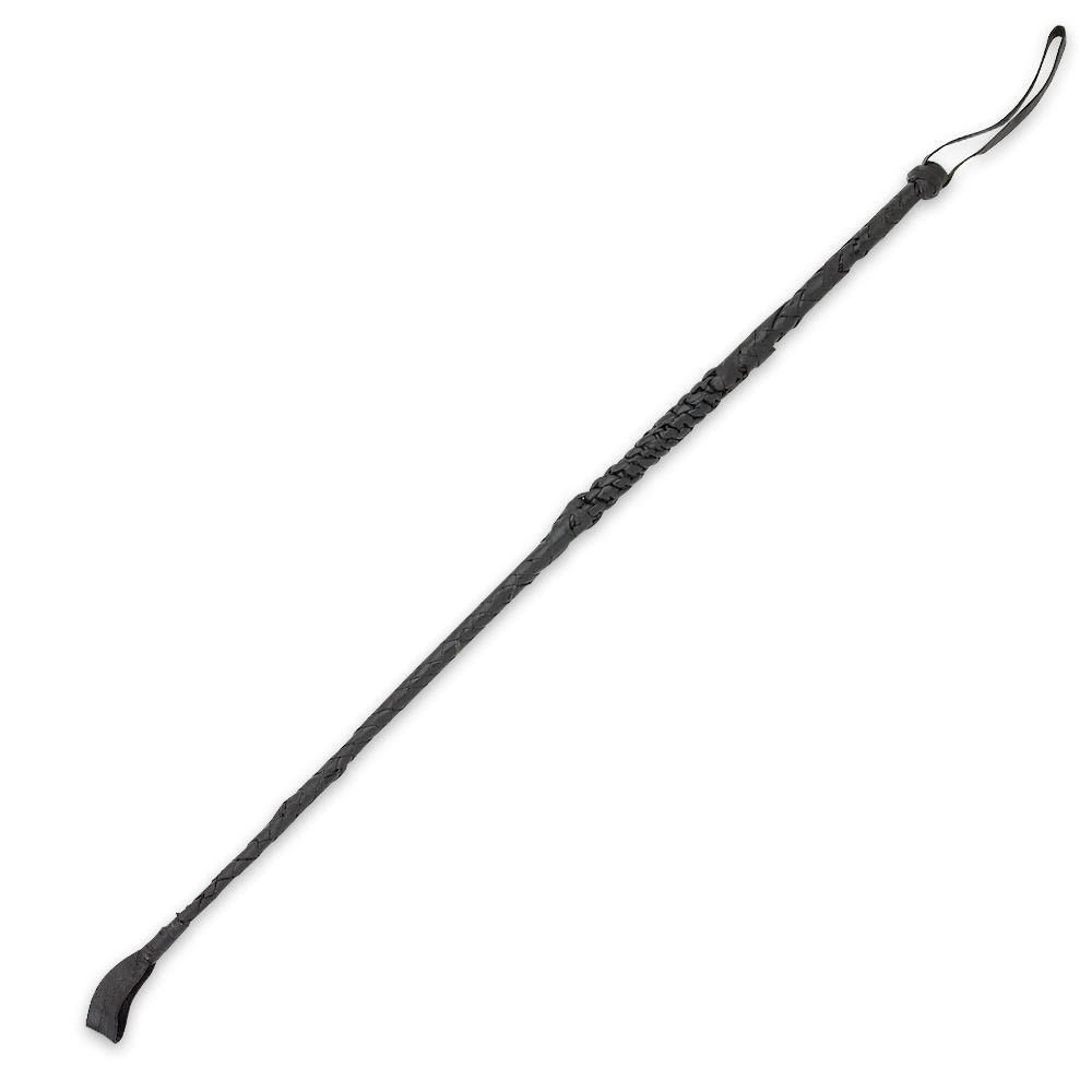 2 BLACK REAL GENUINE LEATHER 30 INCH RIDING CROP WHIP for horse training / riding