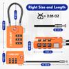 SURE LOCK TSA Approved Combination Luggage Locks with Open Alert Indicator  Durable Zinc Alloy Cable Travel Locks with Large Easy-Read Dials for Suitcases, Backpacks & Gym Bags Orange 4 Pack view 2