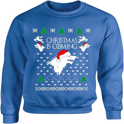 ALLNTRENDS Adult Sweatshirt Christmas Is Coming House Stark Ugly Xmas Gift (3XL, Royal Blue)