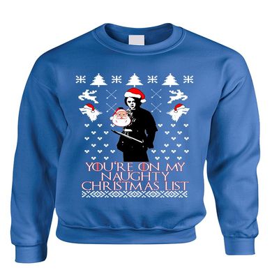 ALLNTRENDS Adult Sweatshirt My Naughty Xmas List Arya Stark Ugly Christmas (XL, Royal Blue)