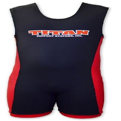 LiftingLarge Titan Triumph Powerlifting Singlet Black/Red IPF Legal (Medium)
