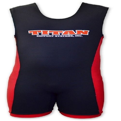 LiftingLarge Titan Triumph Powerlifting Singlet Black/Red IPF Legal (Medium)