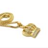NYFASHION101 Stone Stud Hollow Royal Crown Pendant with 2mm 24" Box Chain Necklace, Gold-Tone view 4