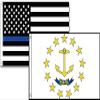 2x3 USA Police Blue Rhode Island State 2 Pack Flag Wholesale Set Combo 2'x3'