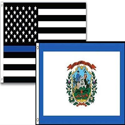 2x3 USA Police Blue West Virginia State 2 Pack Flag Wholesale Set Combo 2'x3'