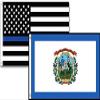 2x3 USA Police Blue West Virginia State 2 Pack Flag Wholesale Set Combo 2'x3'