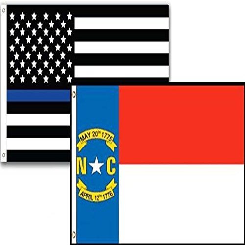 2x3 USA Police Blue North Carolina State 2 Pack Flag Wholesale Set Combo 2'x3'