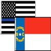 2x3 USA Police Blue North Carolina State 2 Pack Flag Wholesale Set Combo 2'x3'