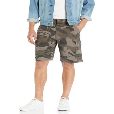 Classic Relaxed Fit Cargo Short, Dark Khaki Camo Ripstop, 34