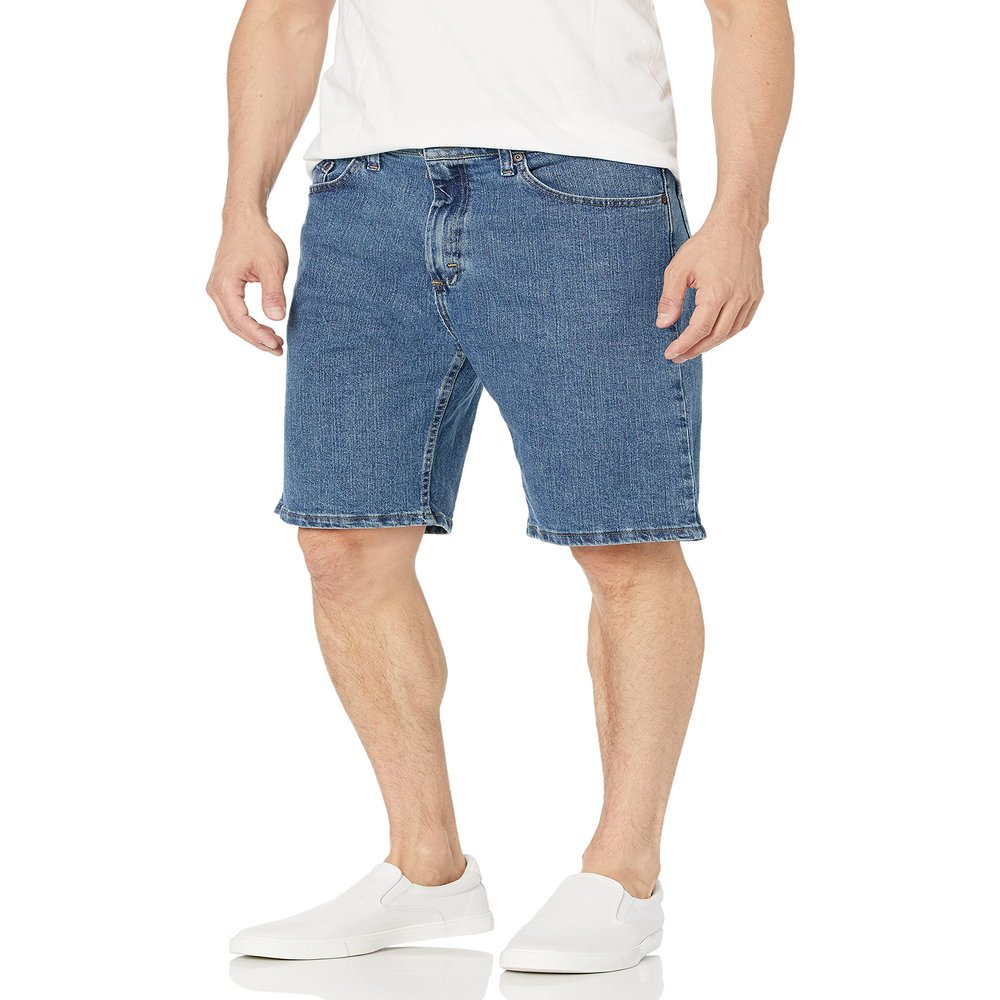 Wrangler Authentics mens Comfort Flex Waistband Denim Shorts, Light Stonewash, 40 US