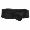 FEESHOW Men's Shiny Low Rise Bikini Briefs Bulge Pouch Cheeky Underwear Swimwear Black XX-Large (waistline:32.0-42.0") view 3