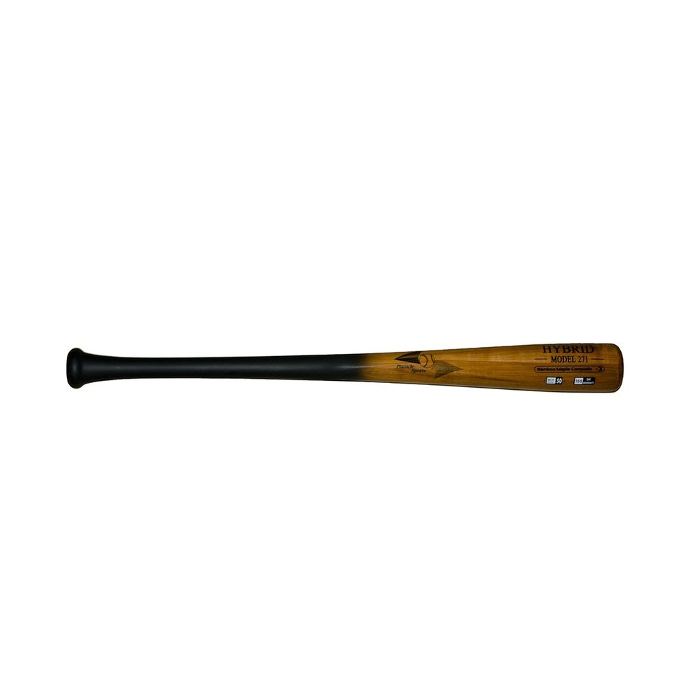 BamBooBat Adult 100 Day Warranty Bamboo/Hickory Hybrid Baseball Bat, 34"/31 oz, Black/Brown (HBBG271-HY34)