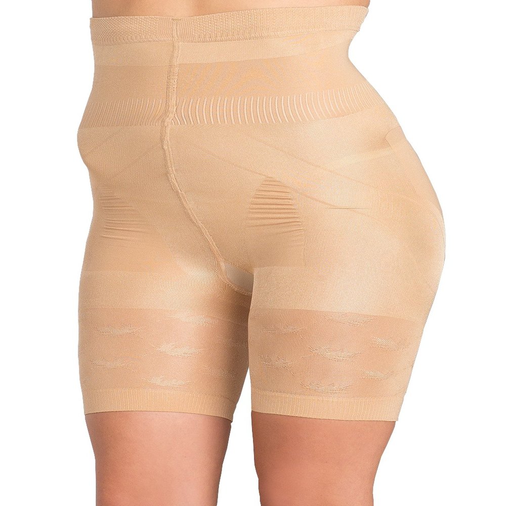 Silicone Stay Up Strapless Mid-Thigh Body Shaper (Nude;X-Large)