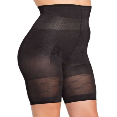 Be Wicked Silicone Stay Up Strapless Mid-Thigh Body Shaper (Black;Small)