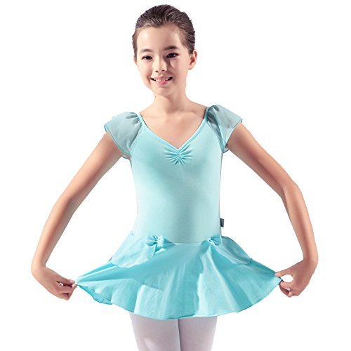 11524207 Toddler Ballet Dance Dress Tutu Skirt Leotards Outfit for Girls Light Blue