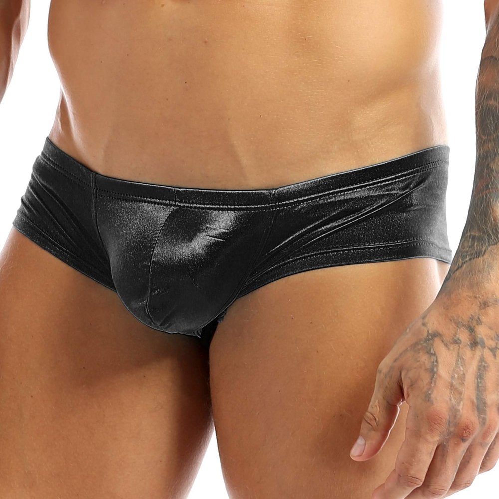CHICTRY Men's Low Rise Bulge Pouch Enhancing Cheeky Bikini Briefs Underwear Black XX-Large(Waist:32.0-42.0"/82-106cm)