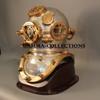 Vintage Brass Diving Divers Helmet Steel Antique Mark V Full Size w Wooden Base view 4