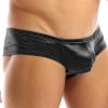 CHICTRY Men's Low Rise Bulge Pouch Enhancing Cheeky Bikini Briefs Underwear Black Large(Waist:28.0-38.5"/72-98cm) view 3