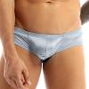 CHICTRY Men's Low Rise Bulge Pouch Enhancing Cheeky Bikini Briefs Underwear Silver-Gray X-Large(Waist:30.0-40.0"/76-102cm) view 3