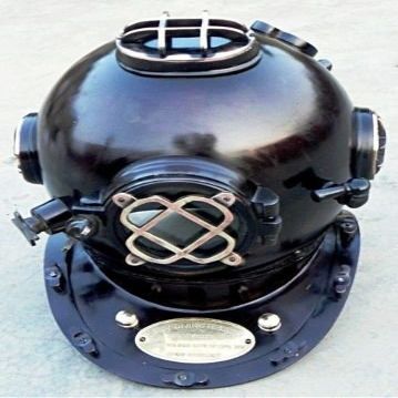 Antique Scuba Brass Divers Diving Helmet US Navy Mark V Deep Sea Marine Copper