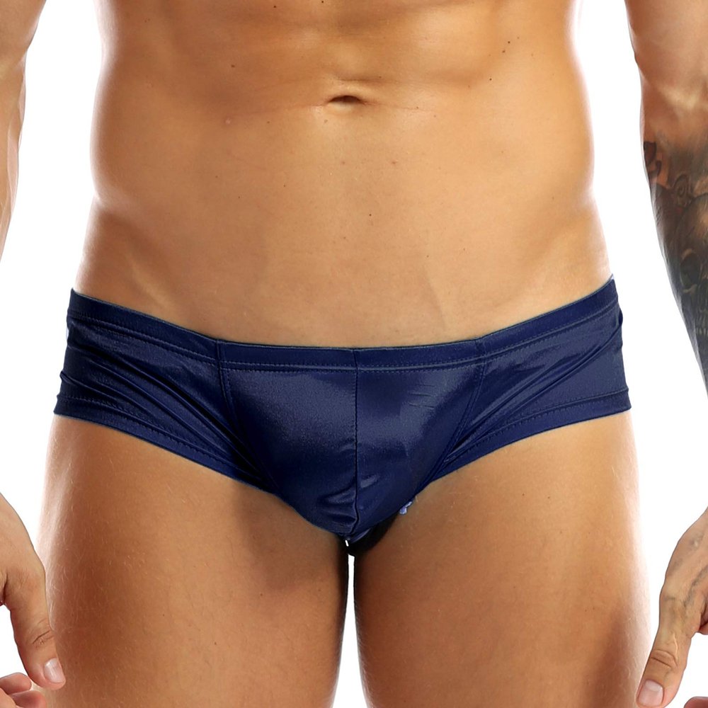 CHICTRY Men's Low Rise Bulge Pouch Enhancing Cheeky Bikini Briefs Underwear Dark Navy Large(Waist:28.0-38.5"/72-98cm)