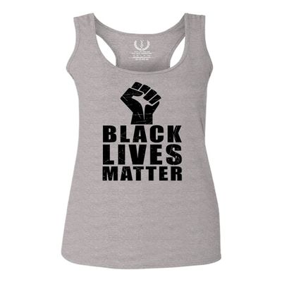 0011. Black Lives Matter Resist JUNEENTH Women's Tank Top Racerback (Light Gray Large)