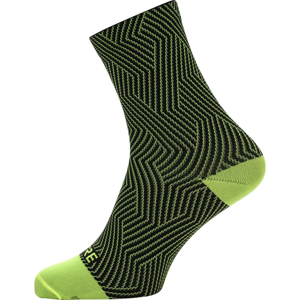 GORE WEAR C3 Unisex Cycling Socks, Size: 3.5-5, Color: Neon Yellow/Black,100227