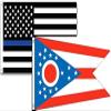 3x5 USA Police Blue Ohio State 2 Pack Flag Wholesale Set Combo 3'x5 view 1