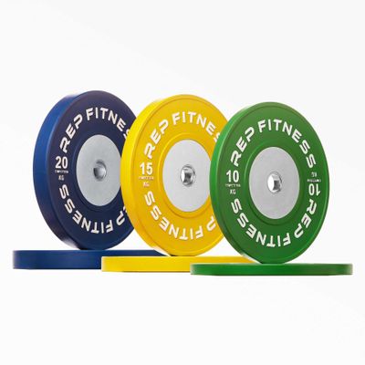 Rep kg Competition Bumper Plates for Olympic Weightlifting, 90kg Set