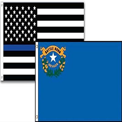 3x5 USA Police Blue Nevada State 2 Pack Flag Wholesale Set Combo 3'x5'