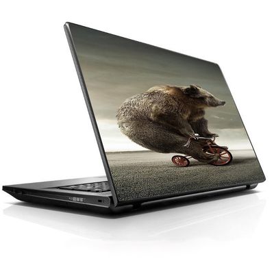 15 15.6 inch Laptop Notebook Skin Vinyl Sticker Cover Decal Fits 13.3" 14" 15.6" 16" HP Lenovo Apple Mac Dell Compaq Asus Acer Bear Riding Tricycle