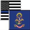 3x5 USA Police Blue North Dakota State 2 Pack Flag Wholesale Set Combo 3'x5'