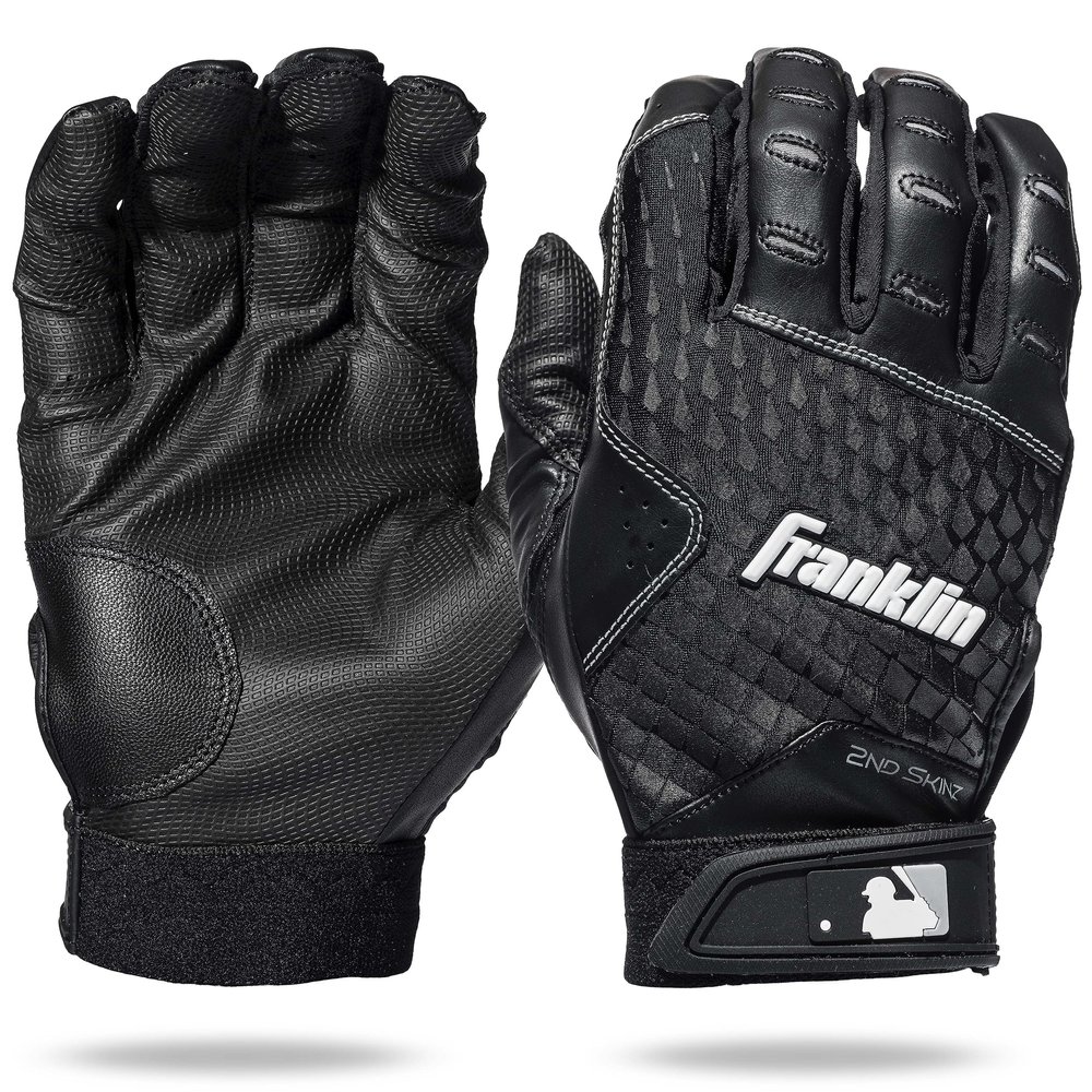 Franklin Sports 2nd-Skinz Batting Gloves Black/Black Youth X-Small