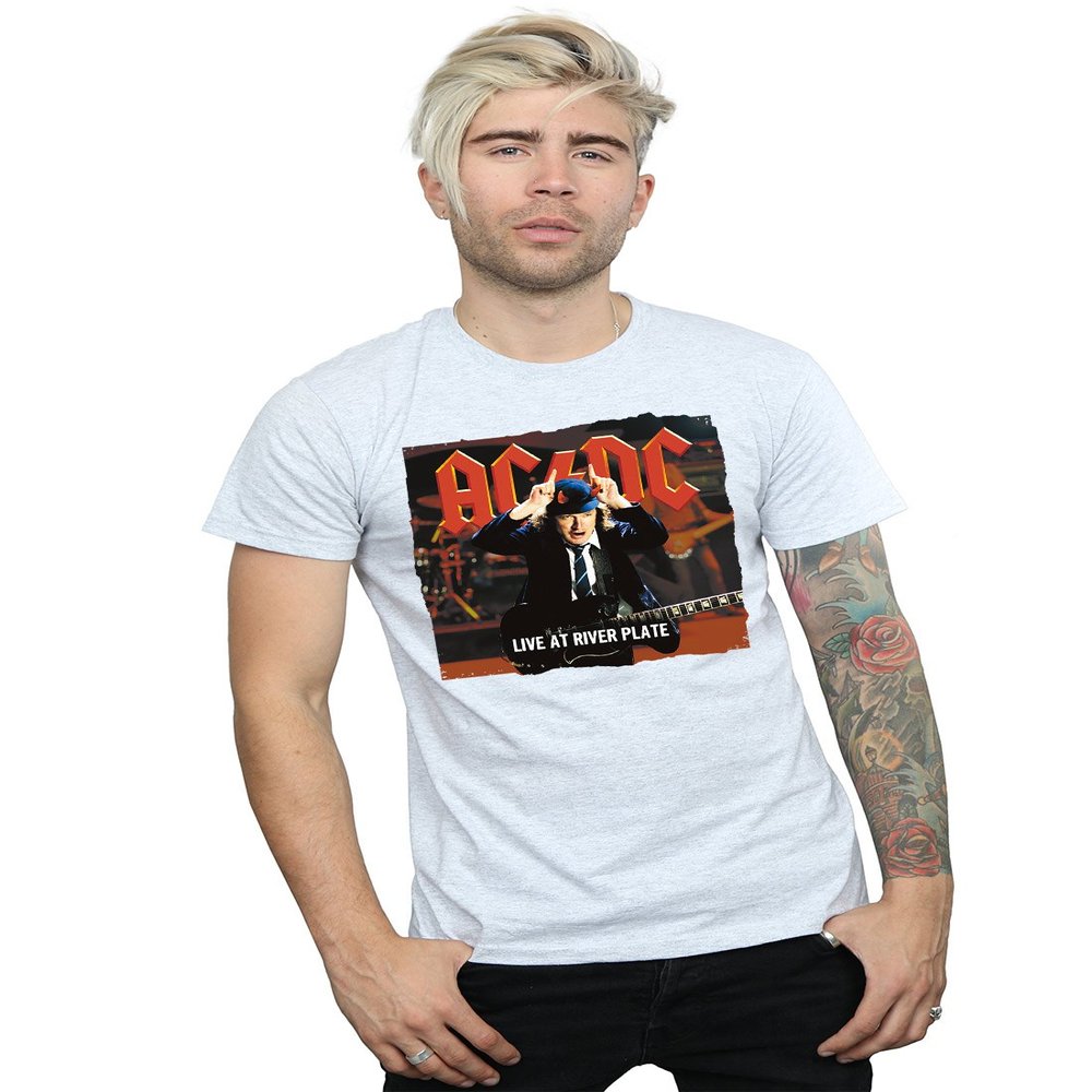 AC/DC Men's Live at River Plate Columbia Records T-Shirt XX-Large Sport Grey