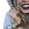 24K Gold Plated Hip Hop Punk Custom Fit Teeth Grillz Caps Top & Bottom Grill Set Removable (Rose Gold) view 2