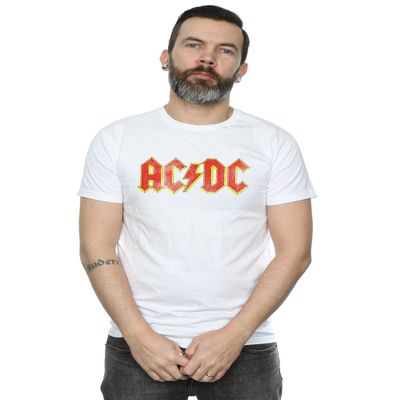 AC/DC Men's Distressed Red Logo T-Shirt XXX-Large White